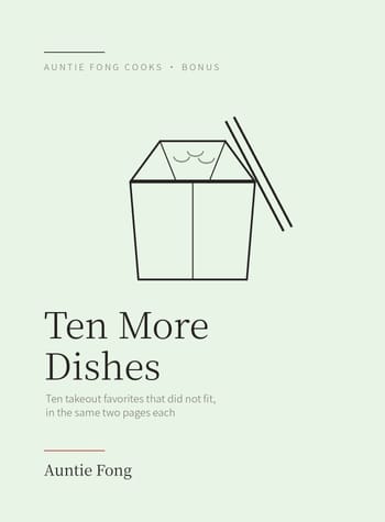 Cover of Ten More Dishes, pale green, line-drawn takeout box