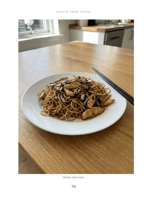Page 79: the full-page photograph of chicken chow mein